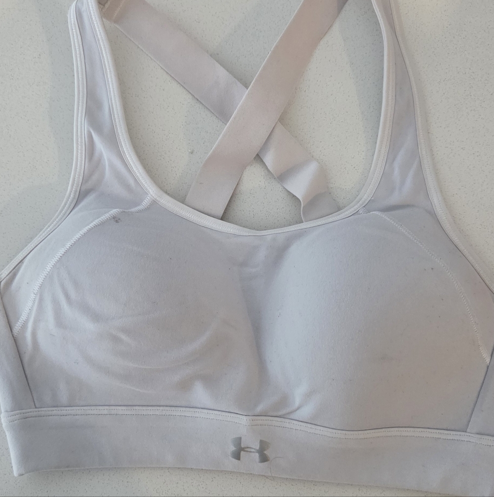 Under Armour White Crisscross Strappy Sports Bra